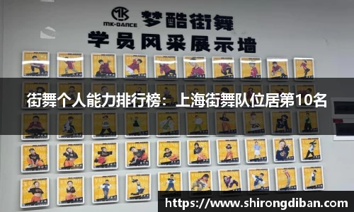 街舞个人能力排行榜：上海街舞队位居第10名
